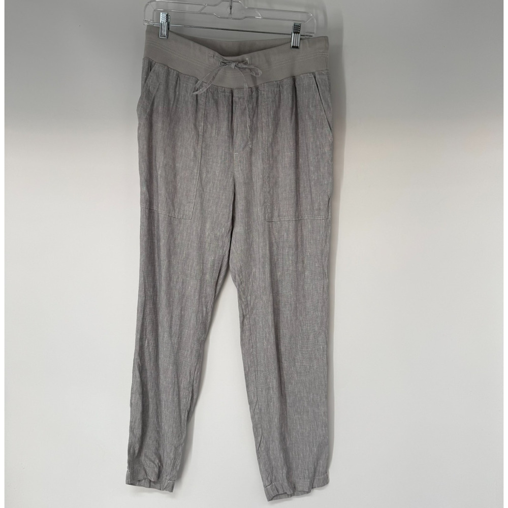 Lou & Grey Loft Drawstring Pants Womens M Gray Heathered Patch Pockets